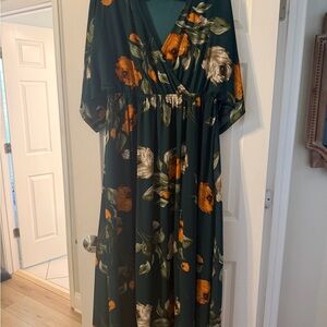 Baltic Born Floral Maxi Dress - Green and Orange